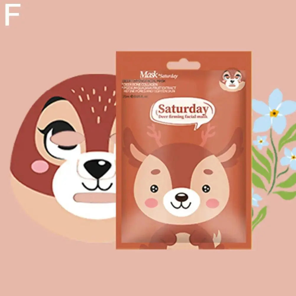 1/5pcs Cute Cartoon Animal Children's Sheet Mask Kids Spa Moisturize Face Masks Gentle Moisturizing Brighten Mask Skincare