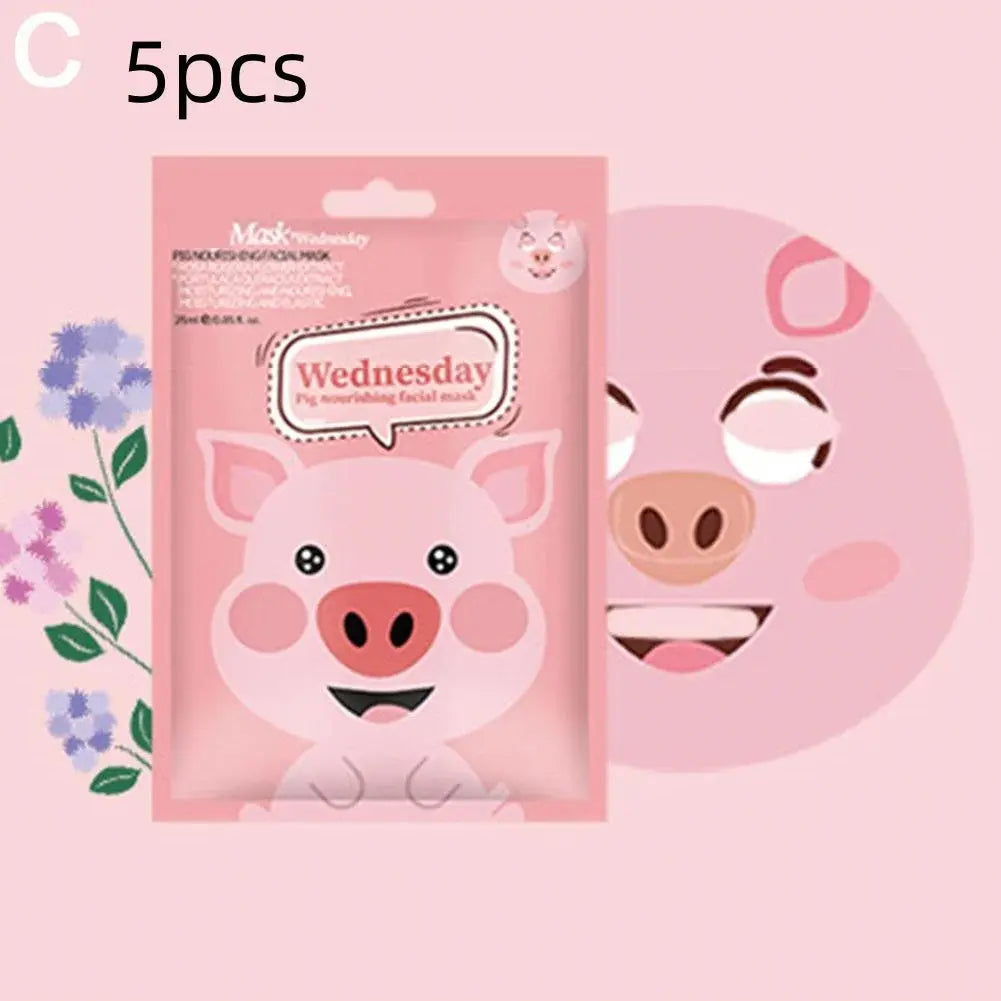 1/5pcs Cute Cartoon Animal Children's Sheet Mask Kids Spa Moisturize Face Masks Gentle Moisturizing Brighten Mask Skincare