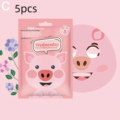 1/5pcs Cute Cartoon Animal Children's Sheet Mask Kids Spa Moisturize Face Masks Gentle Moisturizing Brighten Mask Skincare