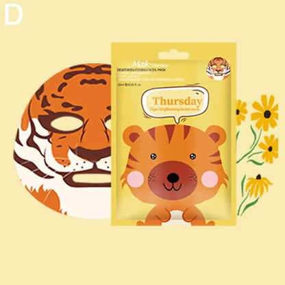 1/5pcs Cute Cartoon Animal Children's Sheet Mask Kids Spa Moisturize Face Masks Gentle Moisturizing Brighten Mask Skincare