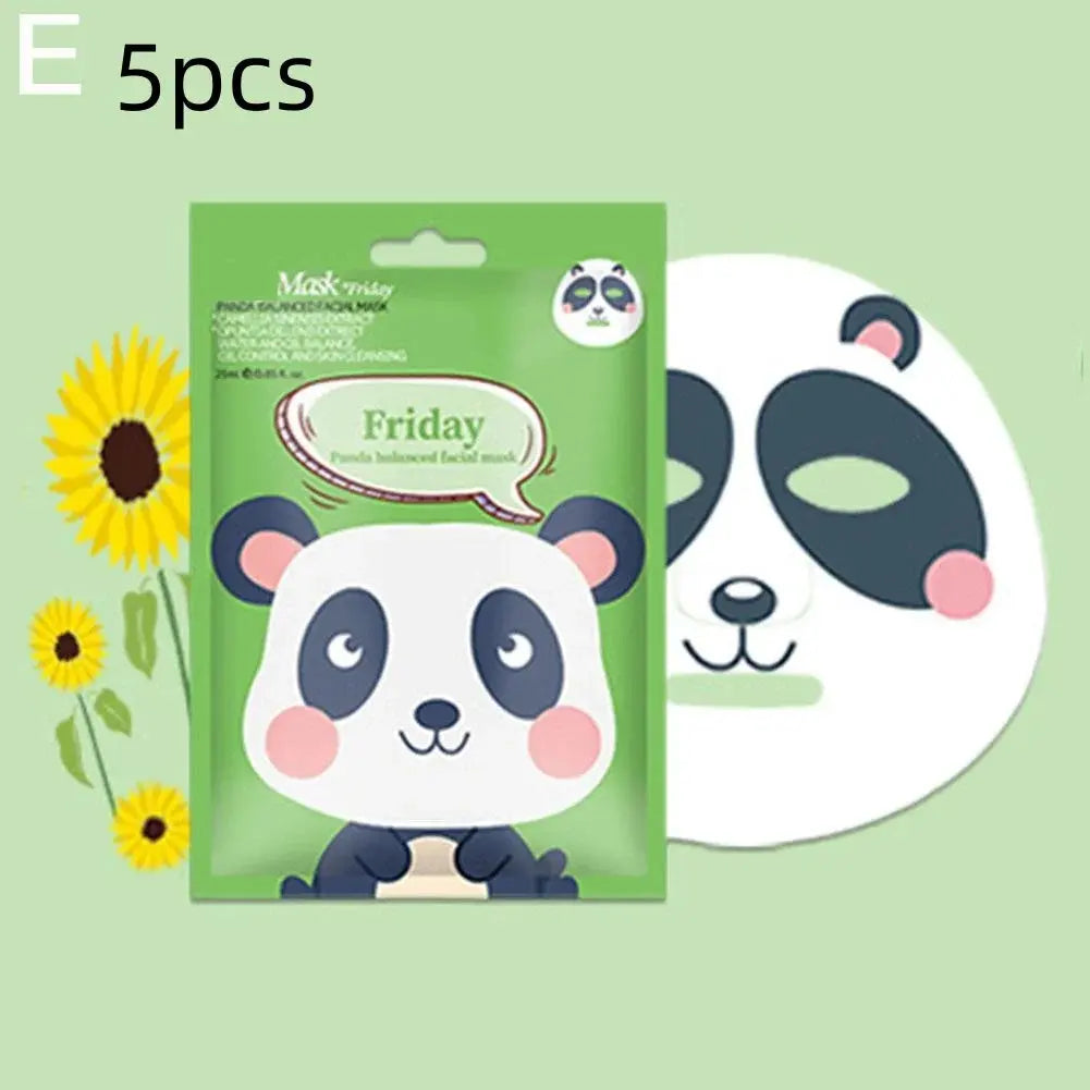 1/5pcs Cute Cartoon Animal Children's Sheet Mask Kids Spa Moisturize Face Masks Gentle Moisturizing Brighten Mask Skincare