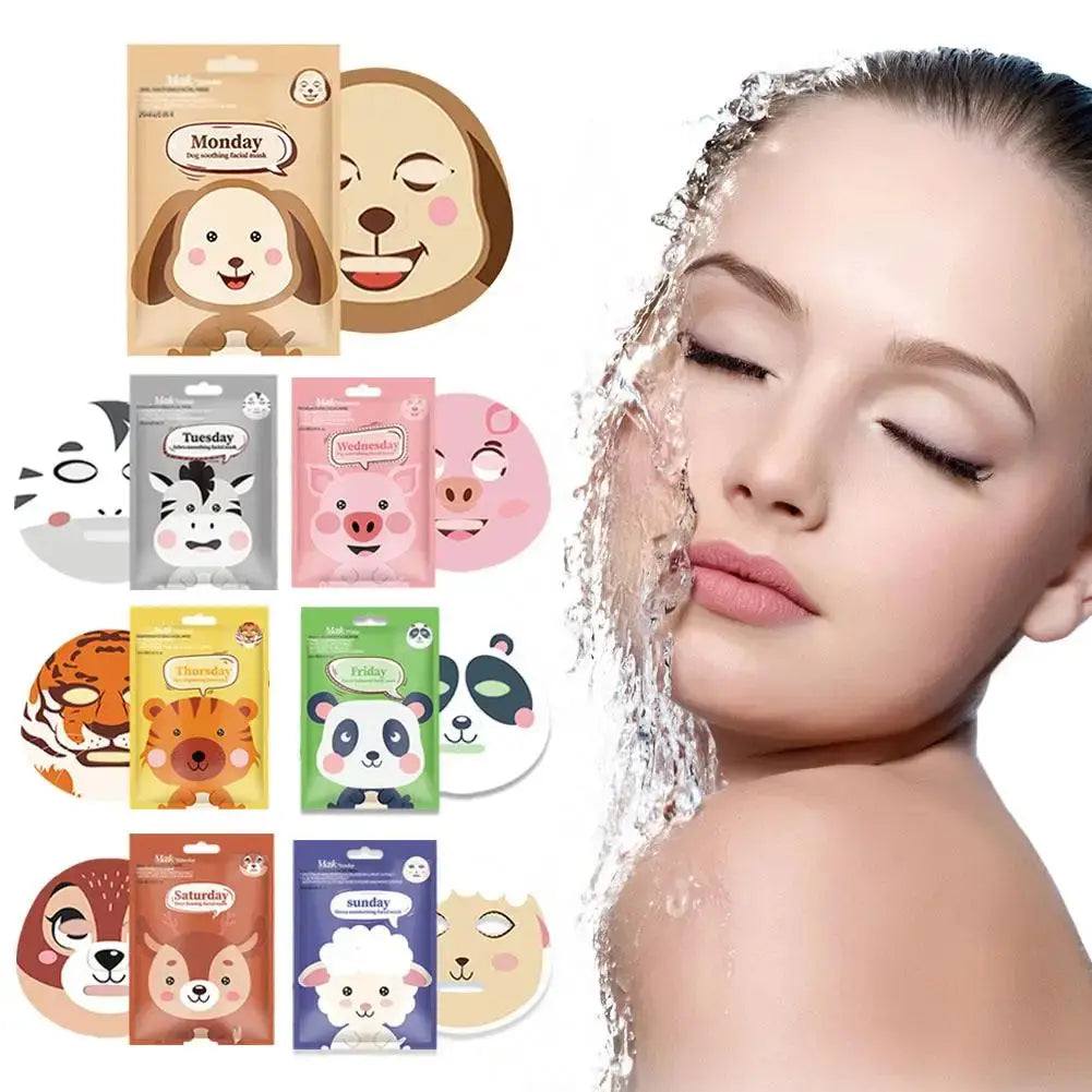 1/5pcs Cute Cartoon Animal Children's Sheet Mask Kids Spa Moisturize Face Masks Gentle Moisturizing Brighten Mask Skincare