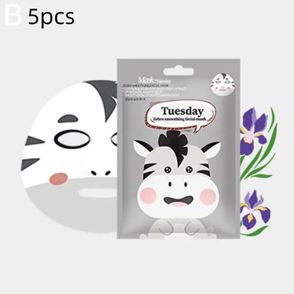 1/5pcs Cute Cartoon Animal Children's Sheet Mask Kids Spa Moisturize Face Masks Gentle Moisturizing Brighten Mask Skincare